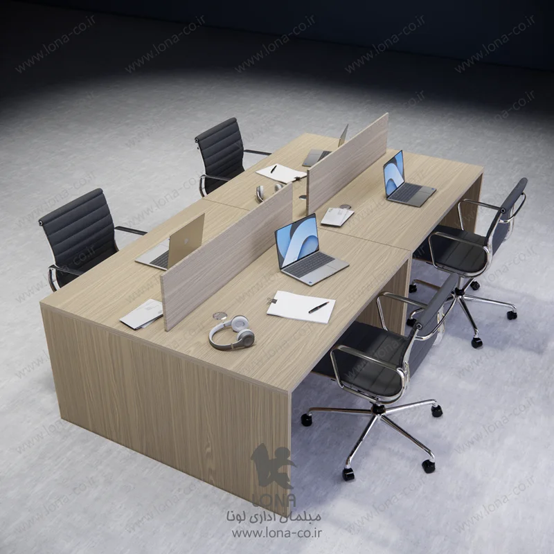 میز کار گروهی 4 نفره لونا