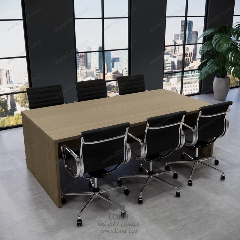 میز کنفرانس 6 نفره لونا مستطیل شکل