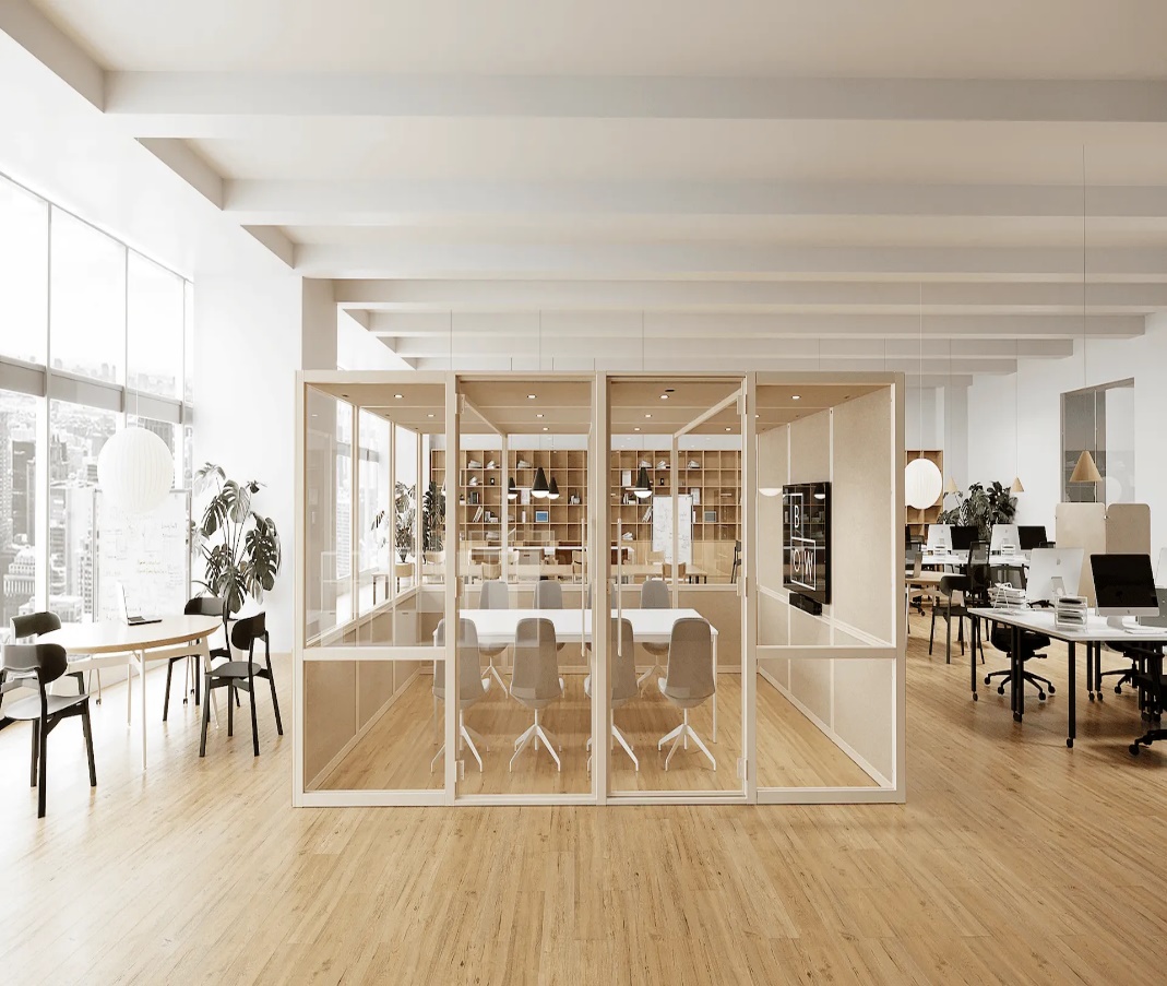 پارتیشن اداری شیشه ای دو جداره